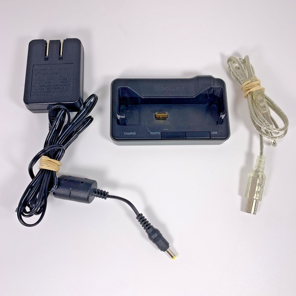 Casio Exilim USB Cradle CA-29 Camera Docking Station‎ w/ AC And USB Cables